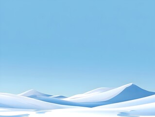 Snowy hills with white snow and a light blue sky