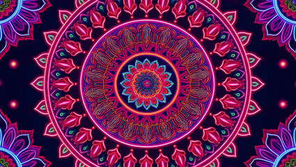 Wallpaper graphics Neon Radiance Mandala