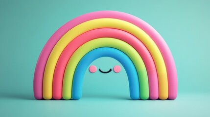 Fototapeta premium A Happy Rainbow Shaped Like A Smiling Face