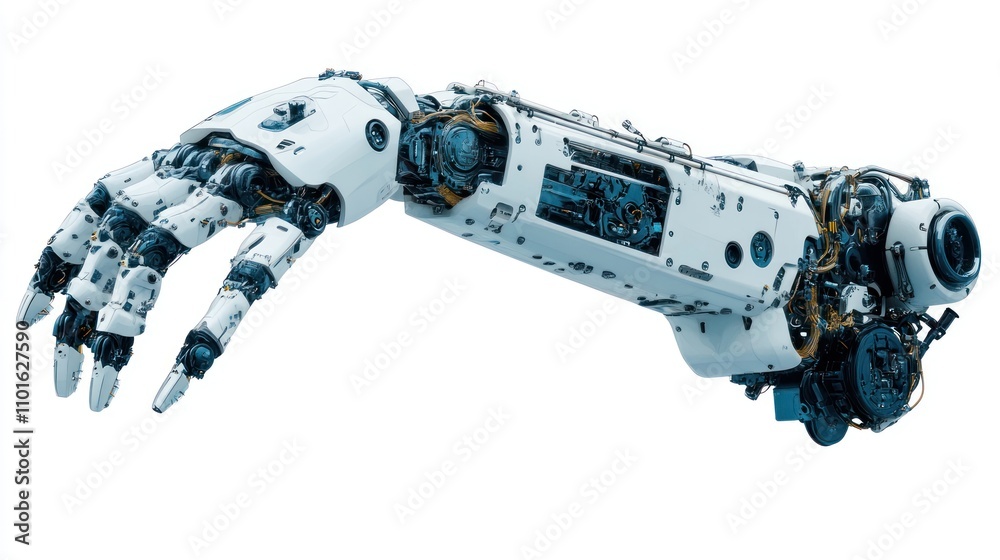 Poster Advanced Robotic Arm Design Showing Internal Mechanisms
