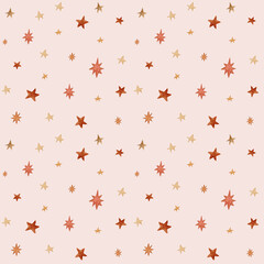 Watercolor seamless pattern of stars on light background.Perfect design for stationary,fabrics,wallpapers.