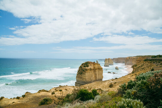 The 12 Apostles scenic tourist destination along the Great Ocean Road on the south coast of Victoria
