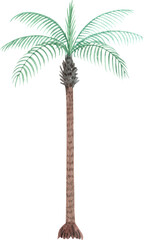 Handdrawn Tree Mughal Garden  watercolor