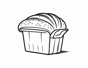 Bread loaf outline logo design. Icon in black and white color. Ai generated image