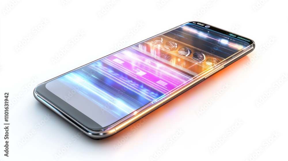 Aufkleber smartphone displaying futuristic digital interface design
