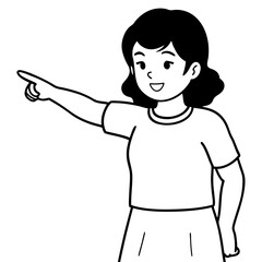 illustration of a girl pointing finger
