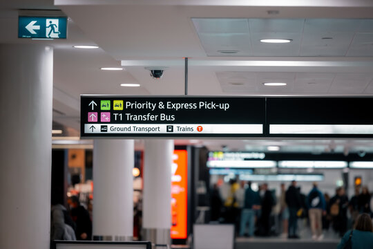 Public transport signage at Sydney Airport
