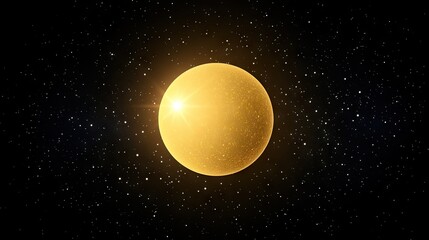 Dynamic image of the sun radiating intense energy, detailed flares contrasting against the starry void.