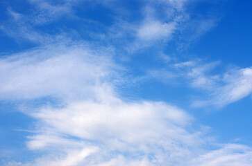 White clouds in blue sky