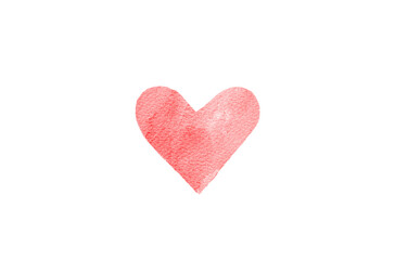 Red heart for Valentine's day isolated on white.