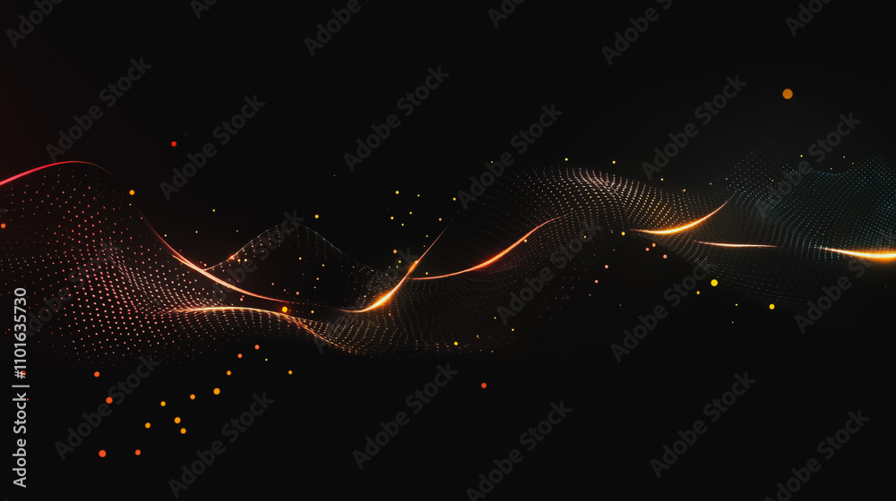 Wall mural abstract digital background electromagnetic wave background innovation digital wave background infor