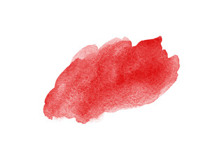 Abstract red watercolor background isolated on a white