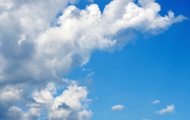 White clouds in blue sky