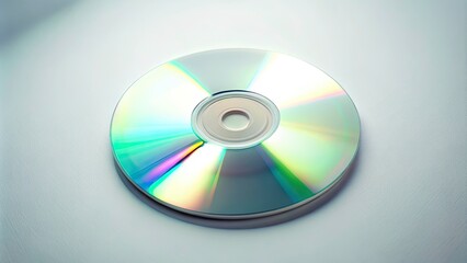 Vintage Style Photography of Blank White DVD on White Background for Creative Projects, Digital Media, and Custom Labeling Solutions