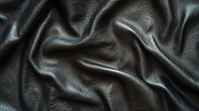Textured Black Leather Close-Up