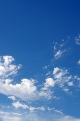 White clouds in blue sky