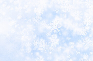 Festive Christmas  blue background with snowflakes