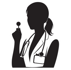 Fototapeta premium female doctor silhouette vector illustration
