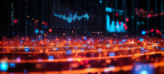 Obraz premium Digital Parliament Data Representation with Futuristic Statistical Infographics