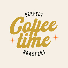 Coffee time typography streetwear illustration