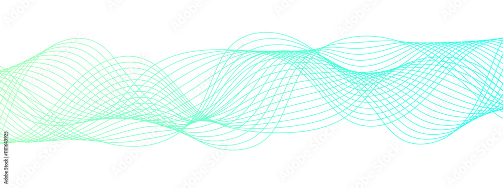 Poster abstract colorful glowing frequency sound wave technology curve lines. geometric technology, data fr