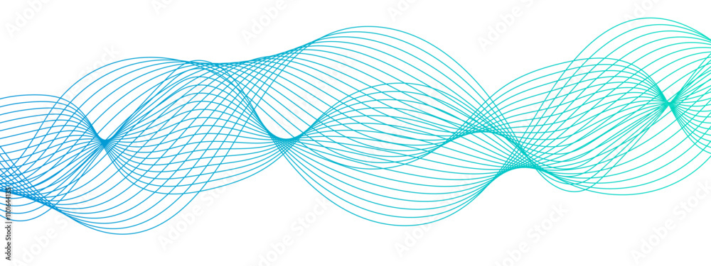 Poster Abstract colorful glowing frequency sound wave technology curve lines. Geometric Technology, data frequency gradient lines. Flowing wave lines and glowing design for banner, wallpaper, Business card