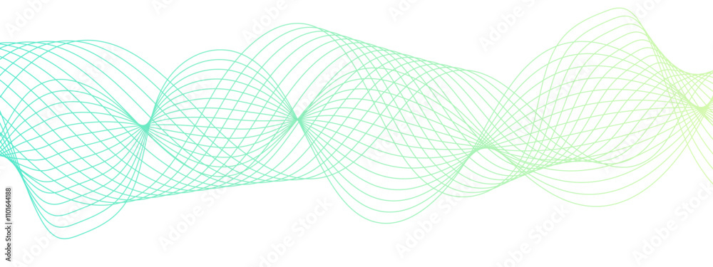 Poster Abstract colorful glowing frequency sound wave technology curve lines. Geometric Technology, data frequency gradient lines. Flowing wave lines and glowing design for banner, wallpaper, Business card