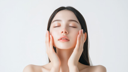 スキンケアイメージの若い女性