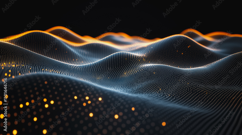 Wall mural abstract digital background electromagnetic wave background innovation digital wave background infor