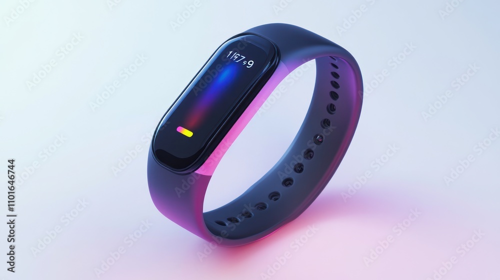 Poster Modern Smart Fitness Tracker Displaying Time and Data