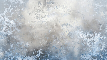 digital seamless texture of frost on glass, showcasing intricate patterns and cool color palette of blues and grays, evoking serene winter atmosphere