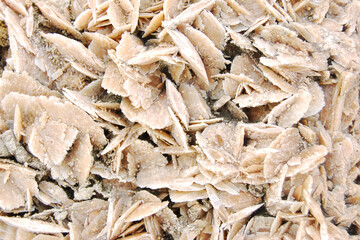 Desert sand rose gypsum crystal texture close up