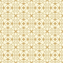 geometric seamless pattern in gold color for textile, carpet, wallpaper and fabric