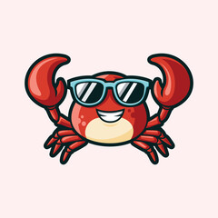 Cool Crab Mascot Vector