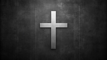 A metallic cross on a dark textured background