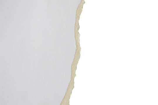 White ripped paper torn edges strips isolated on white background