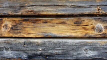 Fototapeta premium Richly textured brown wooden planks showcasing natural grain variations, ideal for use as a rustic background or design element.