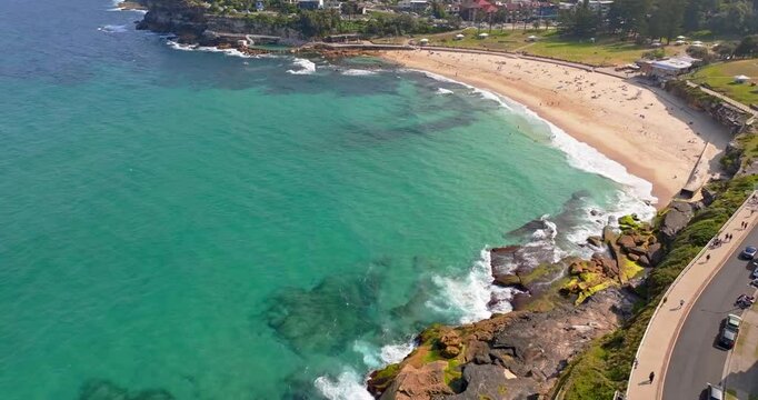 Tamarama beach Sydney revealing aerial shot.