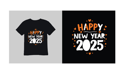  Happy New Year T-Shirt Design Template 2025 