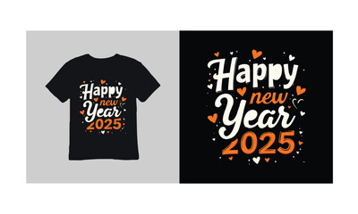  Happy New Year T-Shirt Design Template 2025 