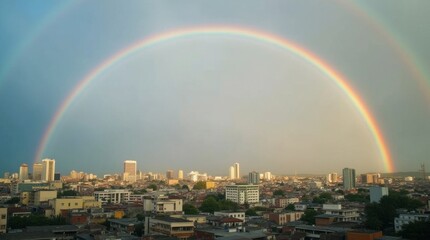 Hope and Pride: A Rainbow over the City