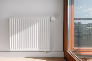 Fototapeta premium Modern electric heater providing warmth in a cozy living space during winter