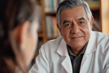 Obraz premium Medical consultation in a cozy office with friendly doctor and patient interaction. Generative AI