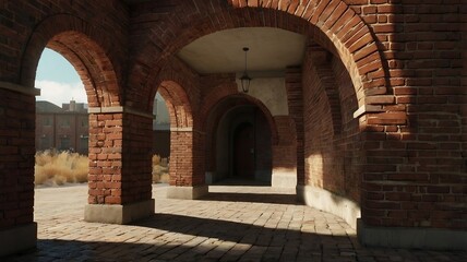 Obraz premium Brick Gate Background, Classic Concept. Generative ai