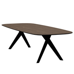 3d render rectangular table with transparent background