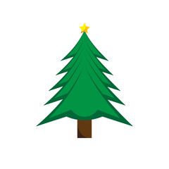 Christmas tree isolated on a white background—colorful winter tree collection for the holidays of Christmas and New Year. 