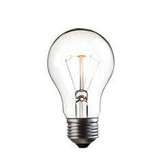 A light bulb with a glowing filament, symbolizing illumination and energy.