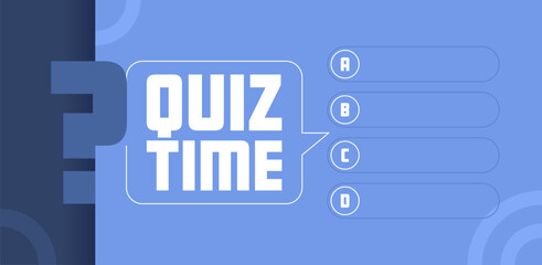 Intellectual quiz game banner design with question mark and variants of answers. Design concept for test, exam, education and learning. Question and answers. Vector illustration.