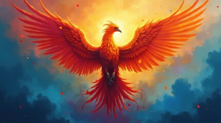 Vibrant Phoenix Rising - An Artistic Interpretation