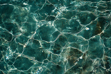 Fototapeta premium Calming water ripples with light reflections create serene atmosphere. intricate patterns and textures of water surface evoke sense of tranquility and peace